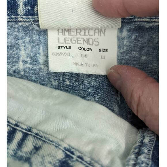 Vintage 80's Acid Wash Jean Midi Skirt American Legend Painter Style - Picture 7 of 11